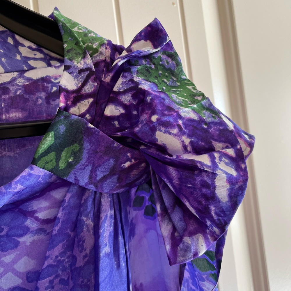 Adolfo Dominguez Purple And Green Mini Dress - image 3